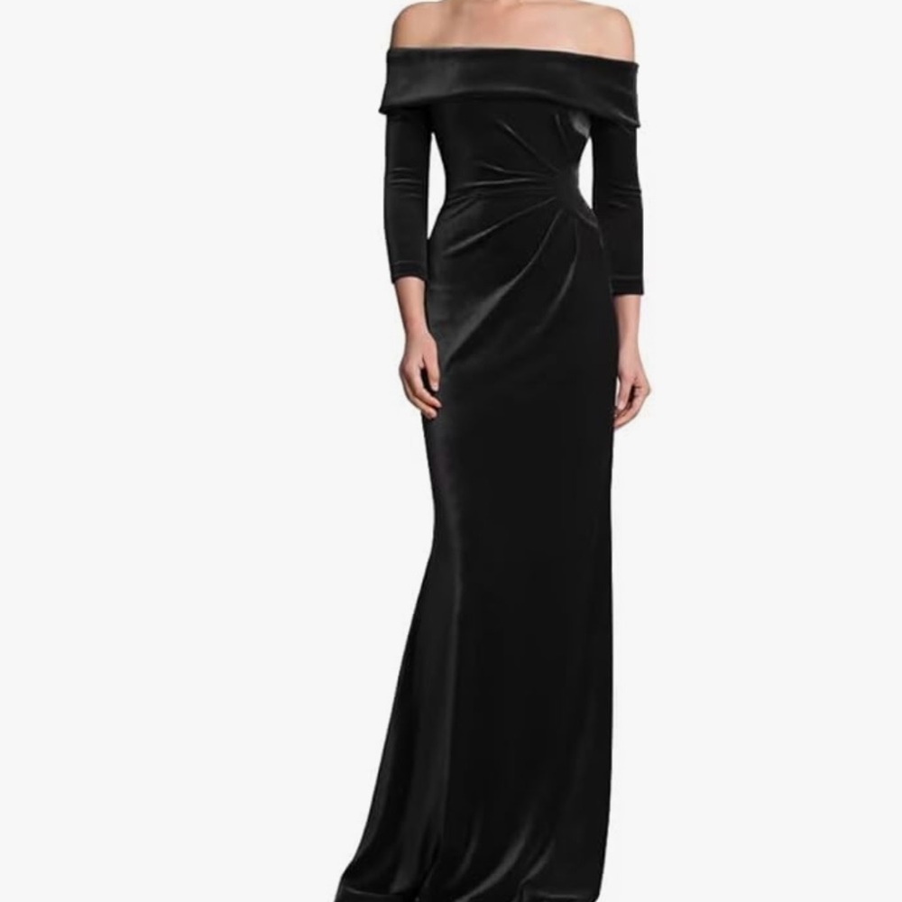 Black Velvet Formal Evening Dress